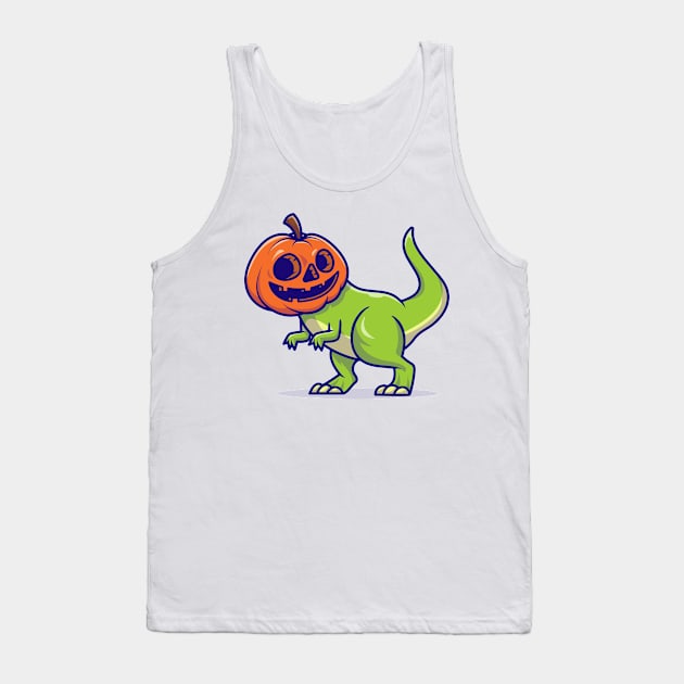 Halloween T-Rex Dinosaur Pumpkin Pumpkasaurus Scary Tank Top by drewdesign